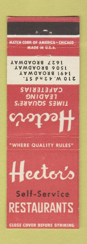 Matchbook Cover - Hector's Restaurants New York City