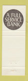 Matchbook Cover - First American Bank Warm Springs Luthersville GA