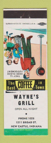 Matchbook Cover - Wayne's Grill New Castle IN