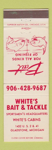 Matchbook Cover - White's Bait & Tackle cabins Gladstone MI