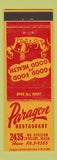 Matchbook Cover - Paragon Restaurant Spokane WA