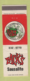 Matchbook Cover - Zack's Sausalito CA restaurant WEAR