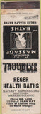 Matchbook Cover - Reger Health Baths girlie WORN