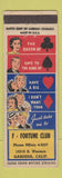 Matchbook Cover - F Fortune Club Gardena CA WEAR