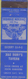 Matchbook Cover - Mae Dury's Tavern Green Bay WI Chinese food