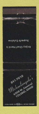 Matchbook Cover - Michaelangelo's Toledo OH restaurant