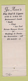 Matchbook Cover - Jo Ann's Detroit MI WEAR