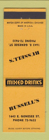 Matchbook Cover - Russell's Mixed Drinks Buffalo? NY