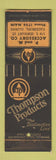 Matchbook Cover - Thompson Products auto parts P&M Galesburg IL WEAR