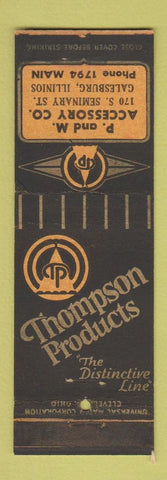 Matchbook Cover - Thompson Products auto parts P&M Galesburg IL WEAR