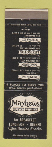 Matchbook Cover - Mayhews Country Kitchens New York CIty