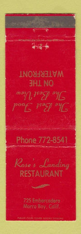 Matchbook Cover - Rose's Landing Restaurant Morro Bay CA WEAR