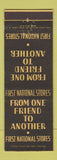 Matchbook Cover - First National Stores