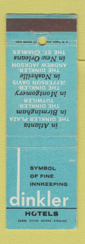 Matchbook Cover - Dinkler Hotels Atlanta GA Nashville TN New Orleans LA