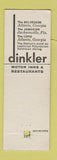 Matchbook Cover - Dinkler Hotels Atlanta GA Nashville TN New Orleans LA