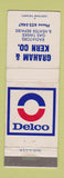 Matchbook Cover - Graham & Kern Auto Parts Delco