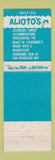 Matchbook Cover - Alioto's #8 Restaurant San Francisco CA