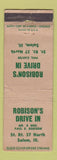 Matchbook Cover - Robison's Driv In Salem IL WORN