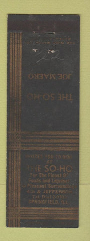 Matchbook Cover - So Ho Restaurant Springfield IL WEAR