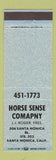 Matchbook Cover - Horse Sense Company Santa Monica CA JJ Rosier BLUE