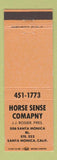 Matchbook Cover - Horse Sense Company Santa Monica CA JJ Rosier ORANGE