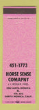 Matchbook Cover - Horse Sense Company Santa Monica CA JJ Rosier PINK