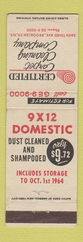 Matchbook Cover - Certified Carpet Cleaning Brooklyn NY WEAR