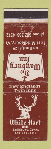 Matchbook Cover White Hart Inn Waybury Inn Salisbury CT East Middlebury VT WEAR