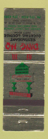 Matchbook Cover - Ding Ho Chinese Restaurant Columbus OH WEAR