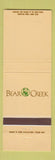 Matchbook Cover - Bear Creek