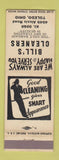 Matchbook Cover - Bill's Cleaners Toledo OH