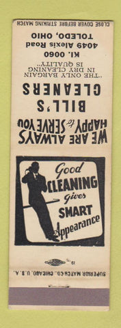 Matchbook Cover - Bill's Cleaners Toledo OH