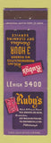 Matchbook Cover - Ruby's Dry Cleaning Pittsburgh PA