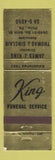 Matchbook Cover - King Funeral Home Philadelphia PA