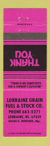 Matchbook Cover - Lorraine Grain Fuel Stock KS