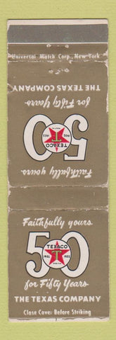 Matchbook Cover - Texaco oil gas 50th WORN