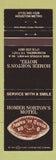 Matchbook Cover - Homer Norton's Motel football Rosenburg TX Texas A&M Aggies