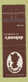 Matchbook Cover - Dobson's Restaurant