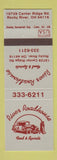 Matchbook Cover - River Roadhouse Restaurant Rocky River OH