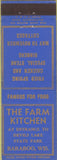 Matchbook Cover - The Farm Kitchen Baraboo WI Fried Chicken