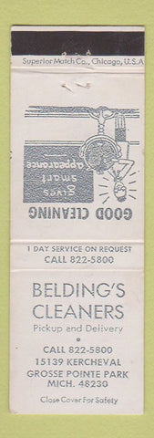 Matchbook Cover - Belding's Cleaners Grosse Pointe Park MI