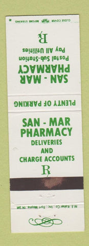 Matchbook Cover - San Mar Pharmacy Drug Store WEAR
