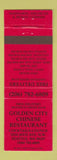 Matchbook Cover - Golden City Chinese Restaurant Seattle WA
