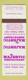 Matchbook Cover - Majestic Restaurant Falls Church VA Vietnamese