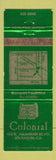 Matchbook Cover - Colonial Anaheim CA restaurant WORN