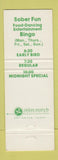 Matchbook Cover - Colonial Anaheim CA restaurant WORN