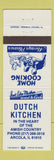 Matchbook Cover - Dutch Kitchen Arcola IL