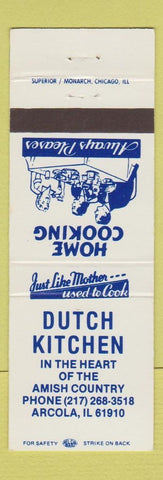 Matchbook Cover - Dutch Kitchen Arcola IL