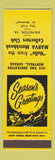 Matchbook Cover - MARVA Match Club Arlington VA Christmas 1972