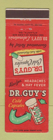 Matchbook Cover - Dr Guy's Gold Capsules Atlanta GA labs